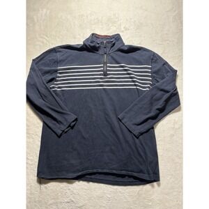 Nuatica Sailor Quarter Zip Navy Blue White Stripe Mens Size XXL Pullover Sweater